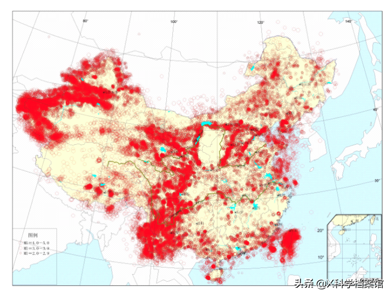 地震中心區地震分佈圖 2.0≤m≤5.