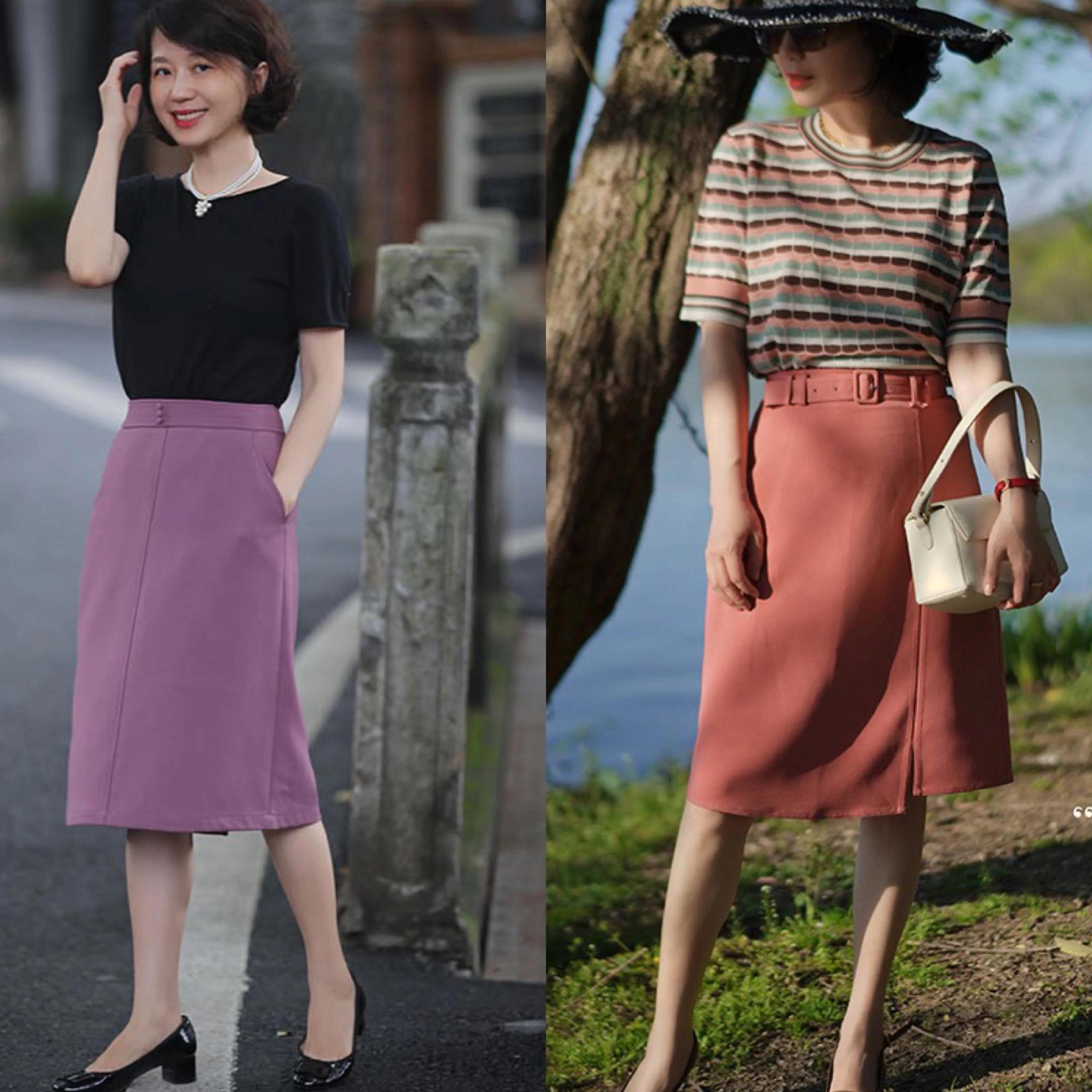 天热了半裙建议这几款40岁女人穿温婉动人太养眼了