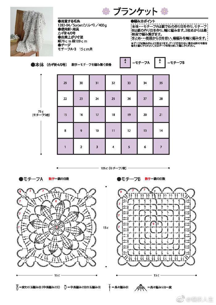 毛线挂毯编织花样方法图片