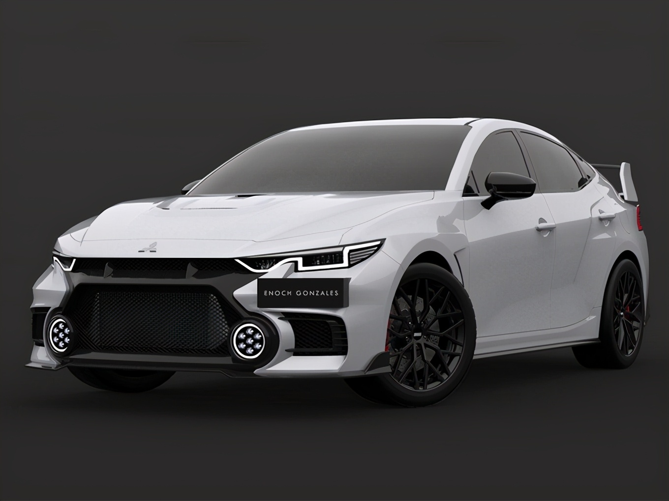 全新一代三菱evo渲染图曝光,配备大尾翼,看上去战斗气息十足