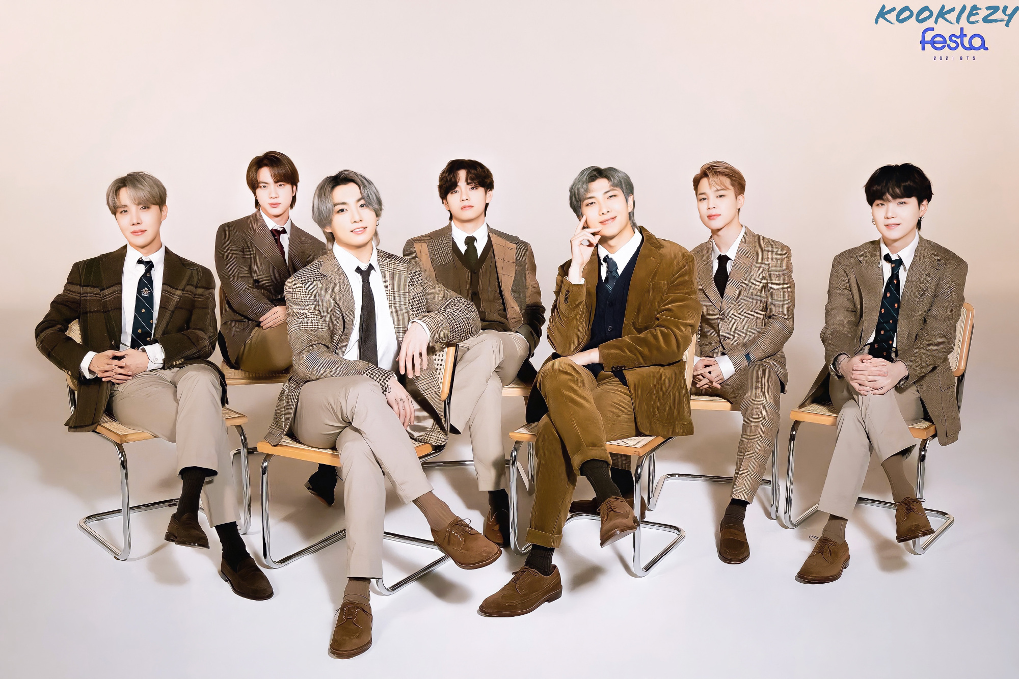 防弹少年团八周年团体照曝光每一个人都变成熟南韩顶尖男团
