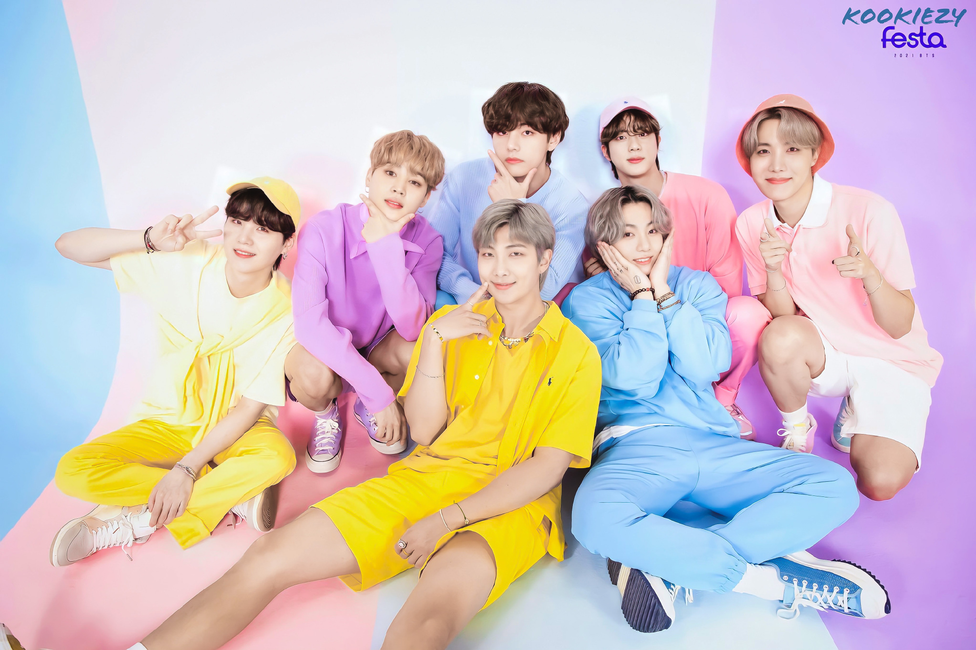 防弹少年团八周年团体照曝光每一个人都变成熟南韩顶尖男团