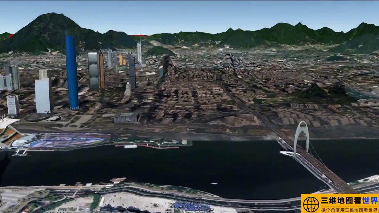 三维地图还原一个真实的广州地理环境