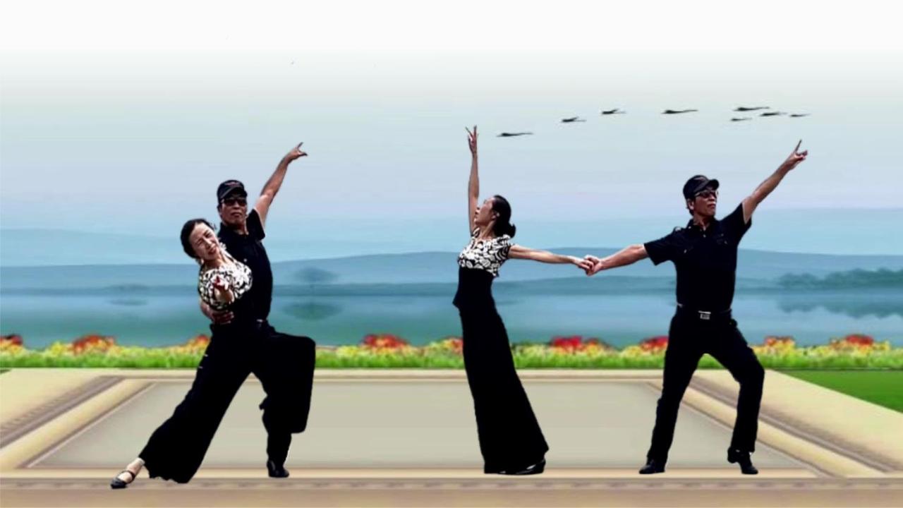 交谊舞《山谷里的思念》双人舞4步造型对跳