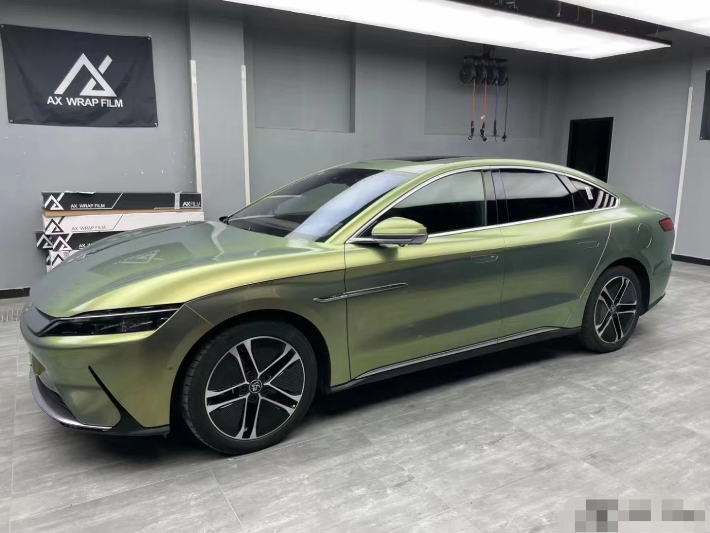 膜呗改色案例:汉ev全车换妆了城市翠竹 大自然的感觉真好