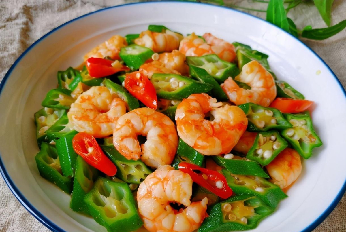 好吃不胖的秋葵炒虾仁,低脂清爽减脂必备