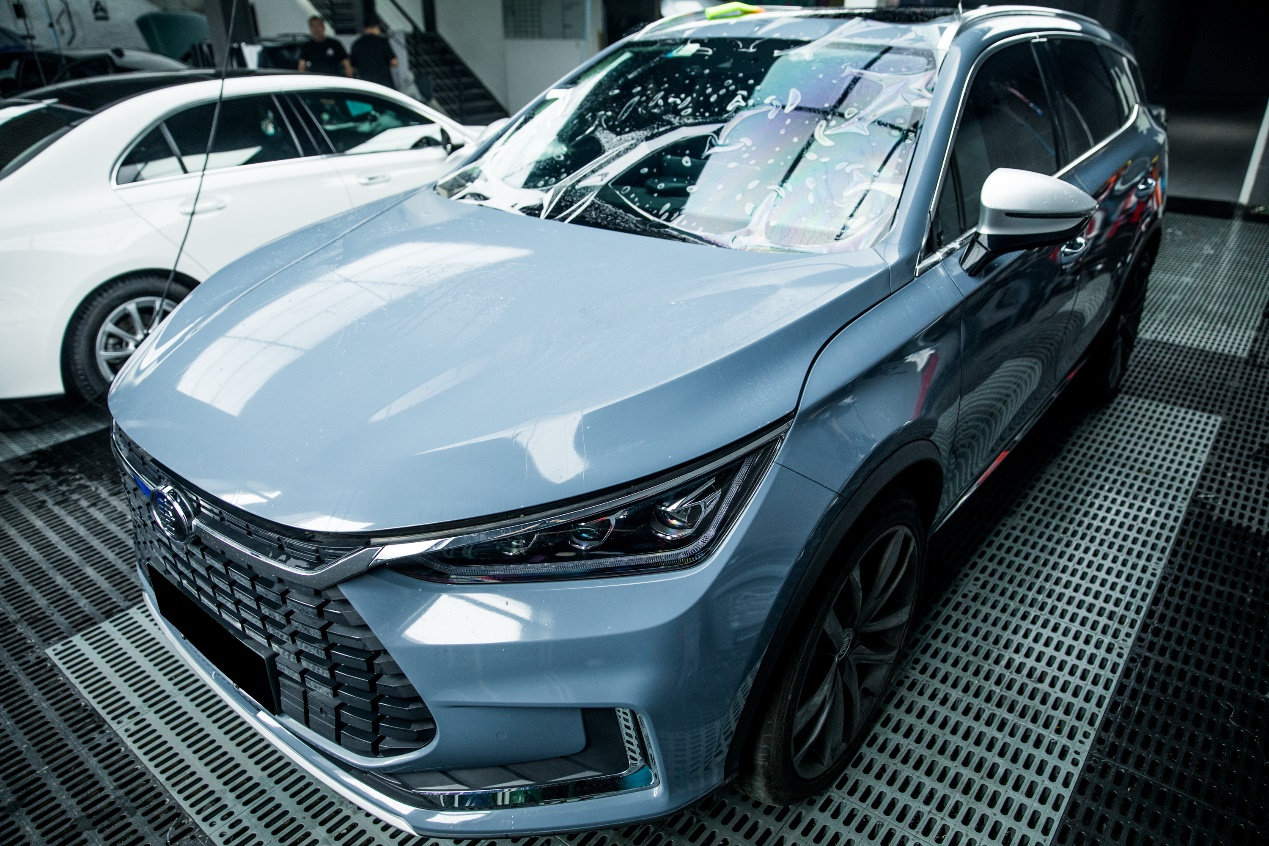 膜呗隐形车衣案例唐ev600贴上隐形车衣保护车就是它了