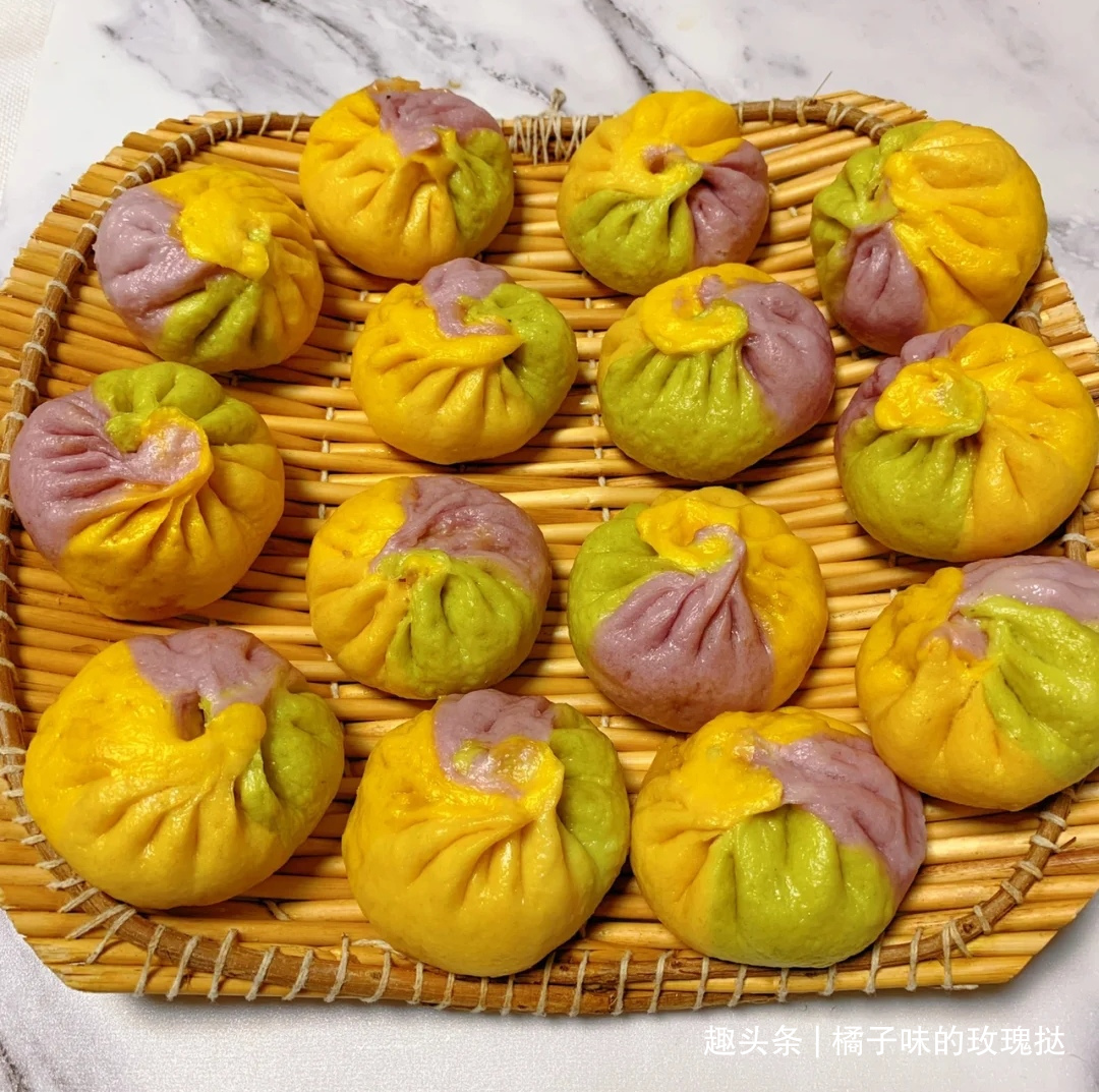 果蔬彩色小包子,健康美味小清新,开启一天好心情