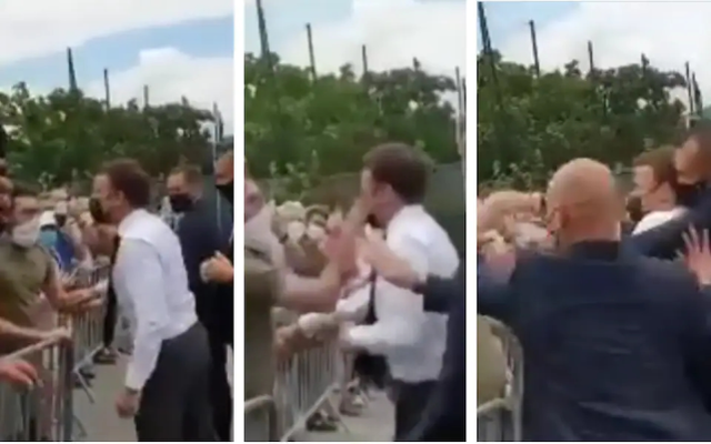 马克龙与群众互动时被一男子掌掴休闲区蓝鸢梦想 - Www.slyday.coM