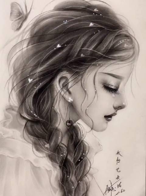 人物肖像素描绘画示范,太好看了! 画师 : 永恒艺术