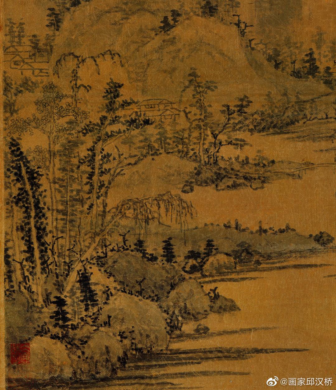 九珠峰翠图元代黄公望绢本设色纵796厘米