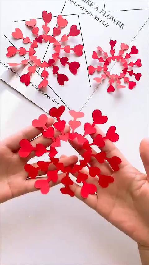 简单心连心窗花剪纸,过年不用买了