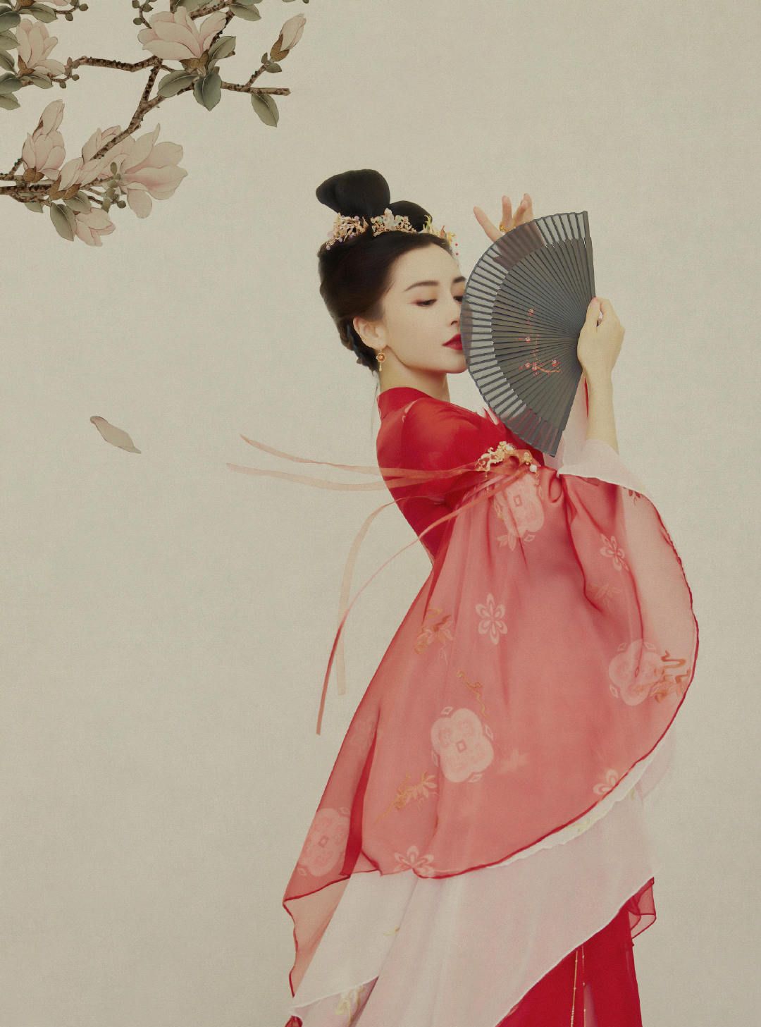 angelababy红衣惊艳古装造型照片 杨颖金簪红衣造型美吗？