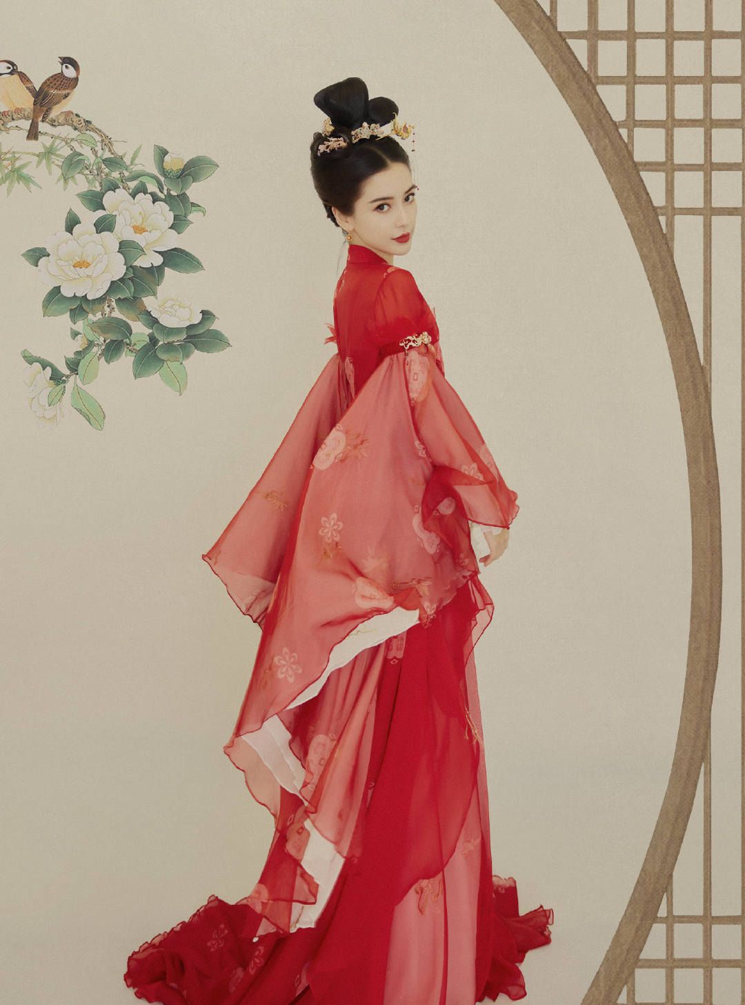 angelababy红衣惊艳古装造型照片 杨颖金簪红衣造型美吗？