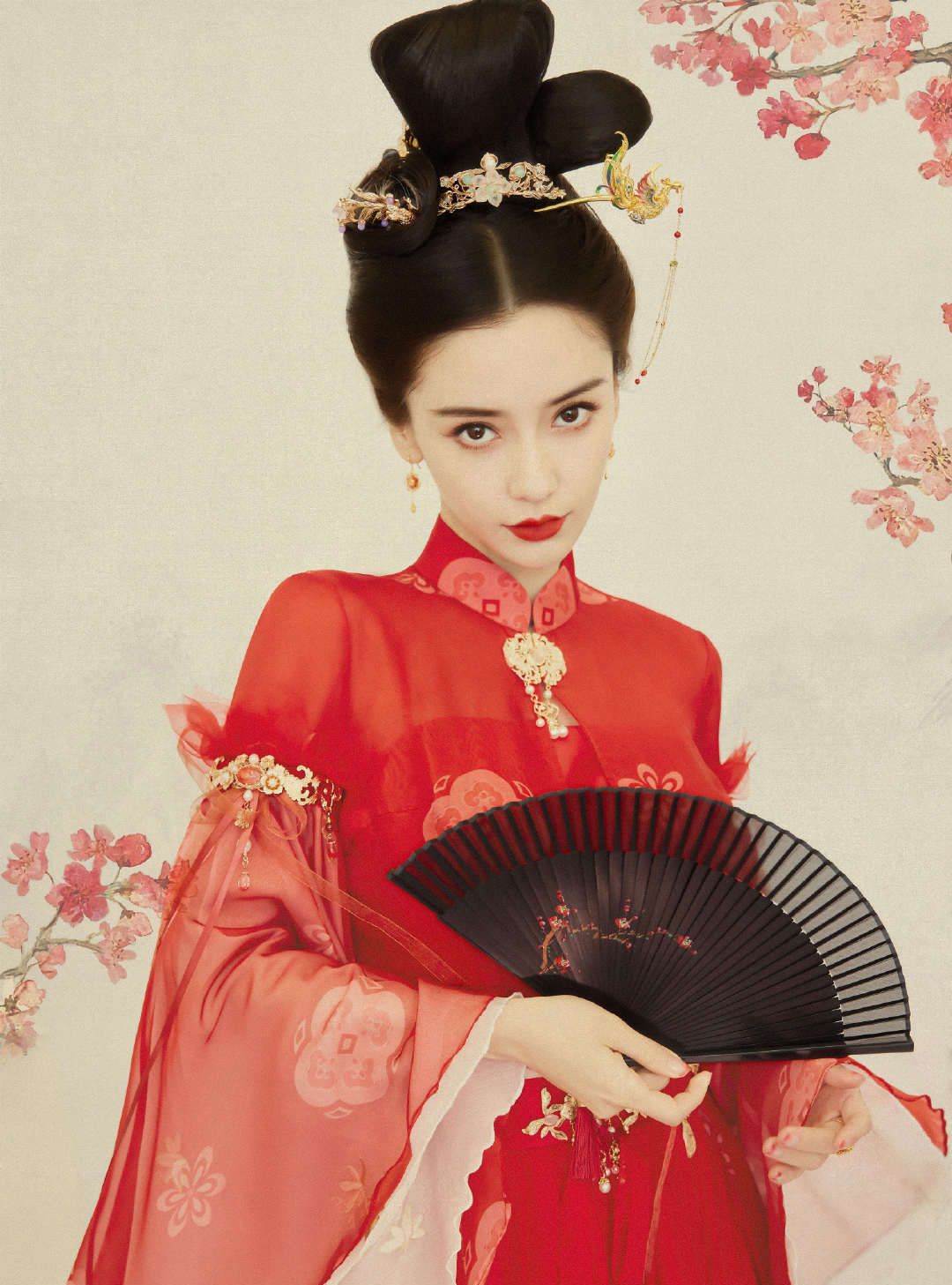 angelababy红衣惊艳古装造型照片 杨颖金簪红衣造型美吗？