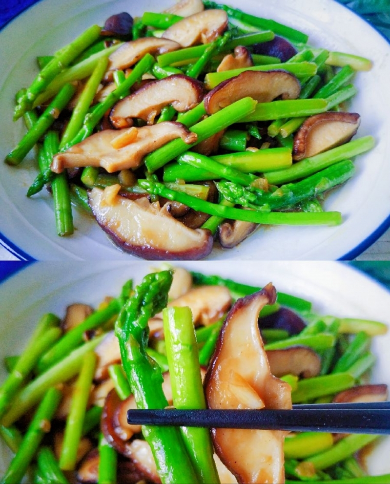 芦笋炒香菇