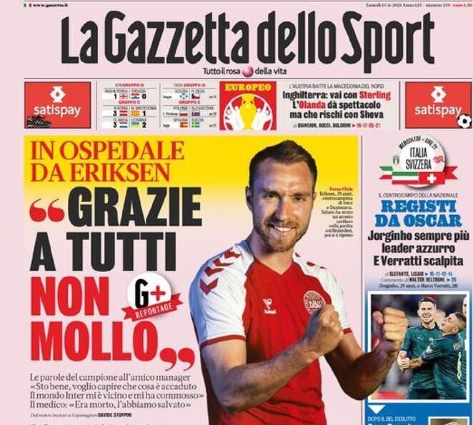 埃里克森清醒后首次发声：不放弃,想知道发生了什么,感谢国米休闲区蓝鸢梦想 - Www.slyday.coM