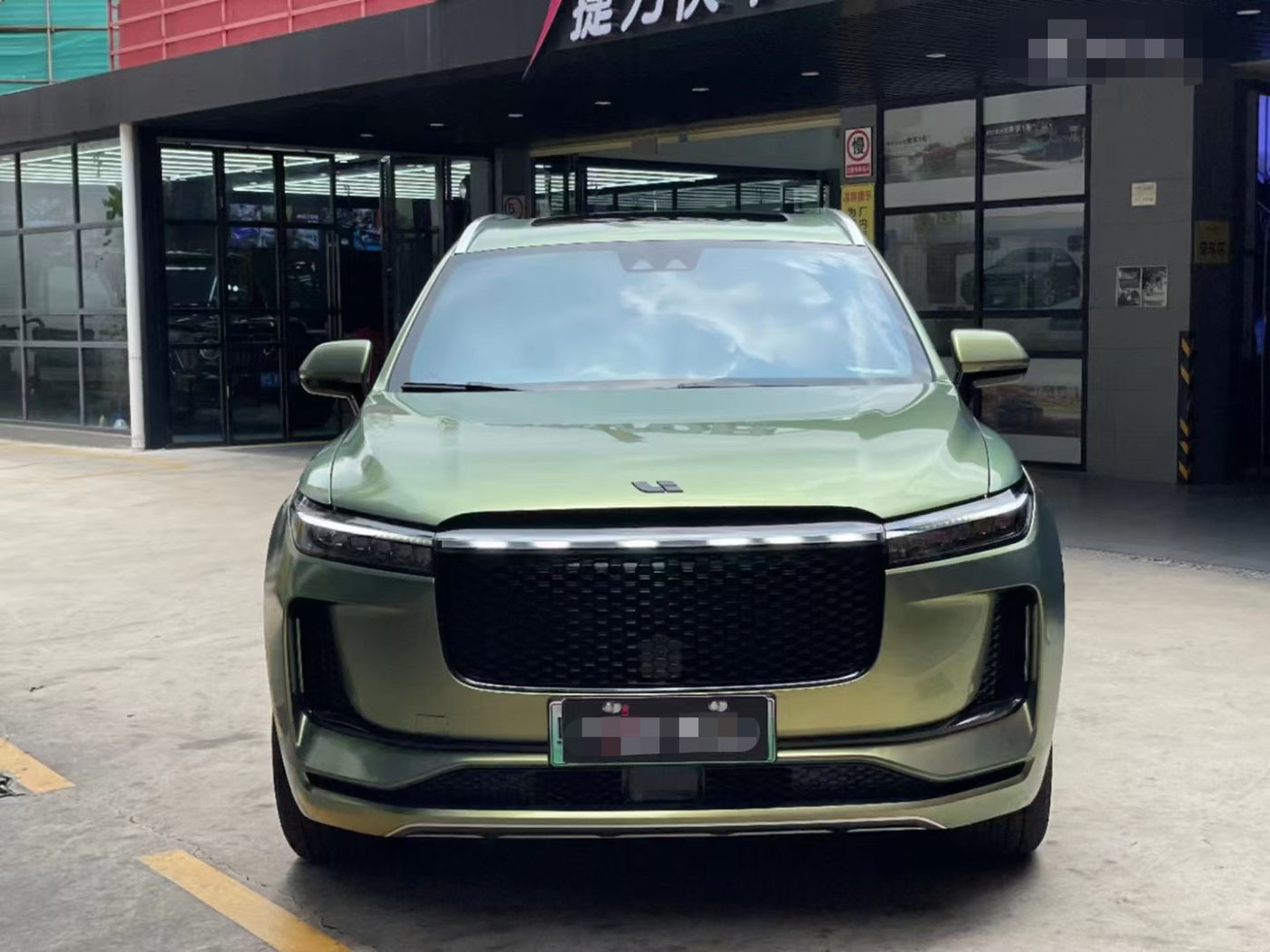 膜呗改色案例环保车来一枚理想one改色翠竹绿