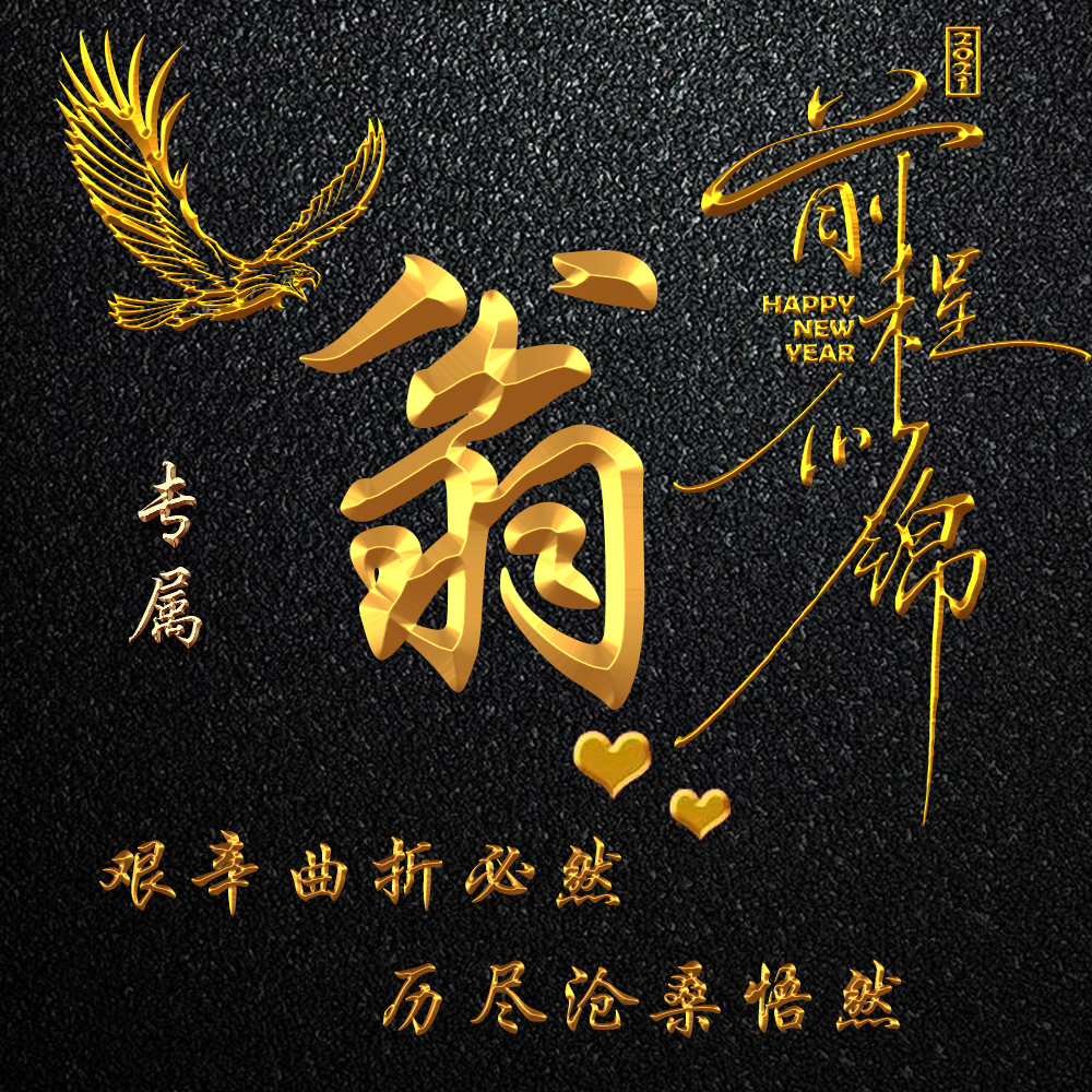 纯金质感姓氏照片头像高端商务打造让你的形象提升一个档次