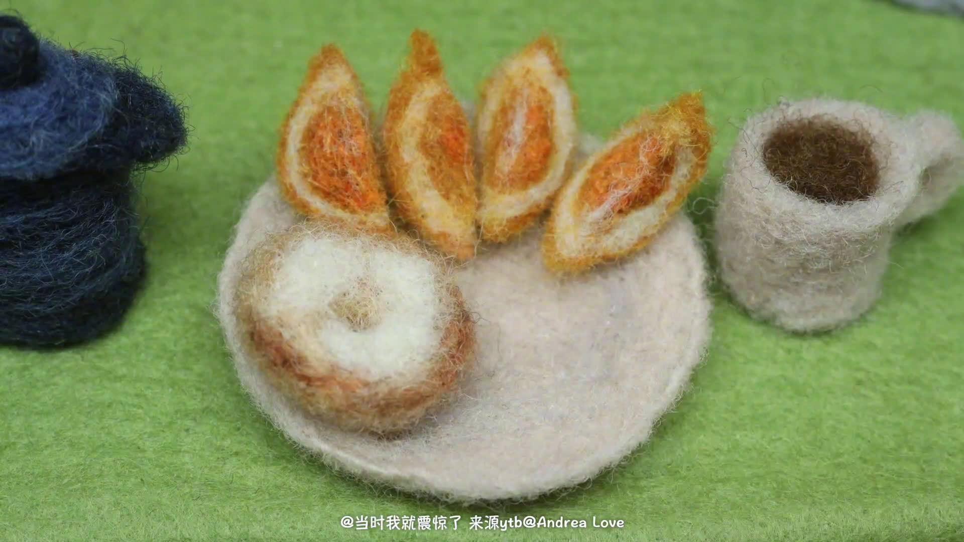 超级治愈!用羊毛毡做甜品的定格动画合集!