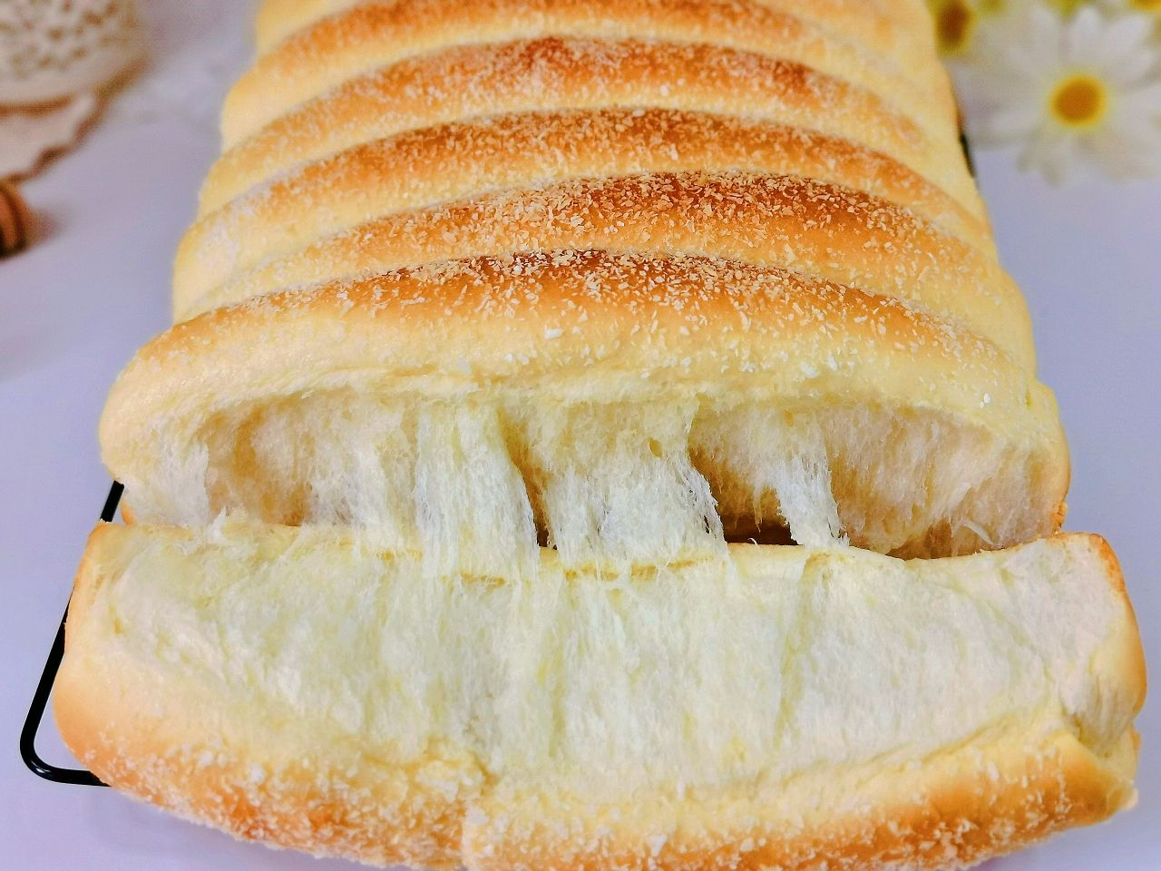 零失败的椰蓉排包,搭配花生酱,松软香甜还拉丝