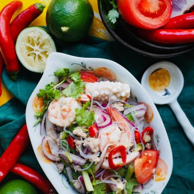 泰式酸辣海鲜粉丝沙拉