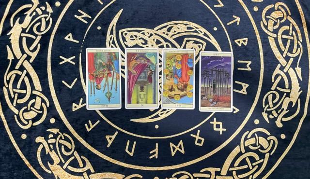 权杖六逆位,正义逆位,星币十逆位,宝剑十