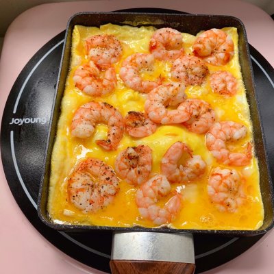 香辣虾仁鸡蛋饼