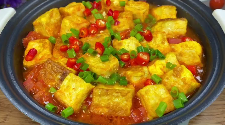 西红柿焖豆腐