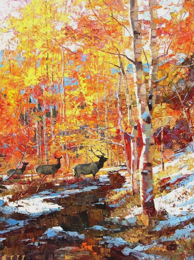 色彩生动的小色块油画美美美