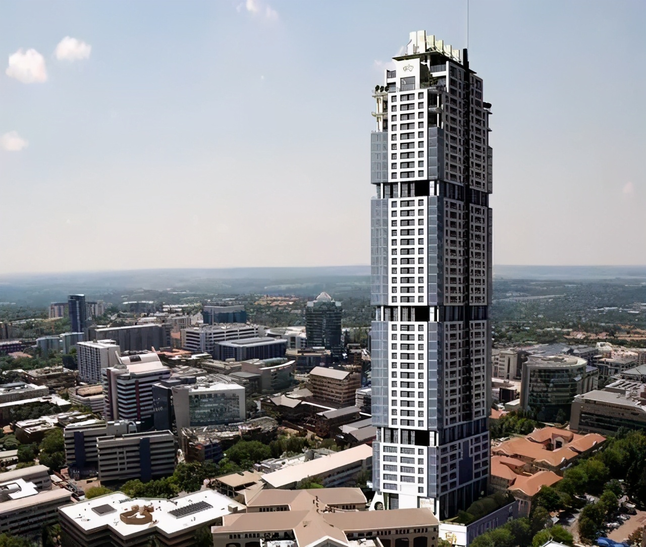 非洲第一高楼封顶,比第二高了150多米,若放在我国能排第几