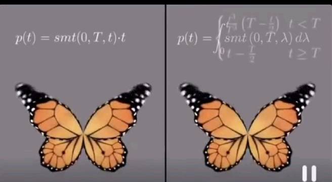 用函数模拟蝴蝶煽动翅膀运动