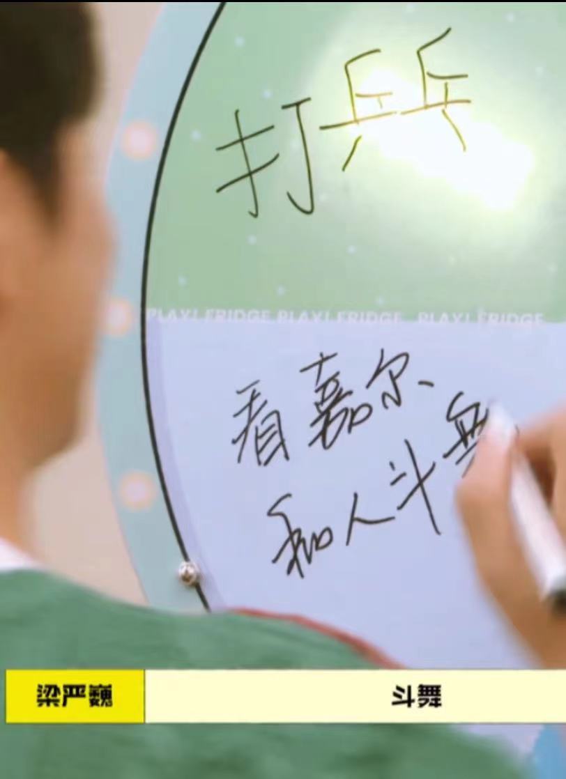 赵丽颖吴磊何炅和王嘉尔写字何炅写得最漂亮王嘉尔也不错