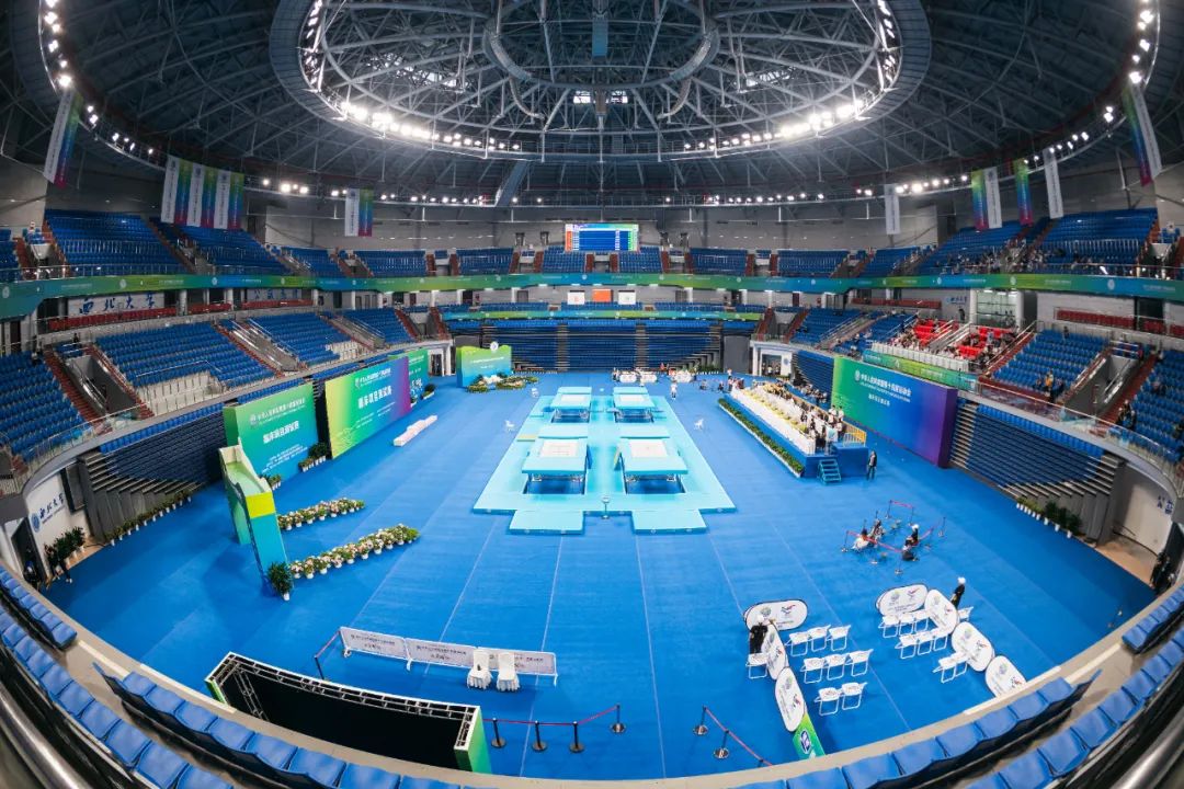 十四运会蹦床测试赛举行|体育馆|陕西省|西北大学_新浪新闻