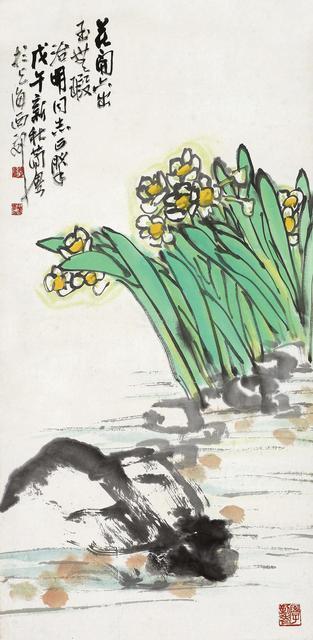 当代国画家徐鹤水仙花写意中国画作品集锦