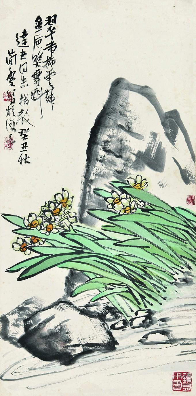 当代国画家徐鹤水仙花写意中国画作品集锦