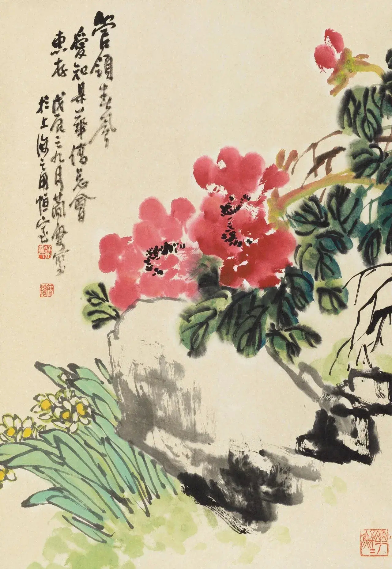 当代国画家徐鹤水仙花写意中国画作品集锦