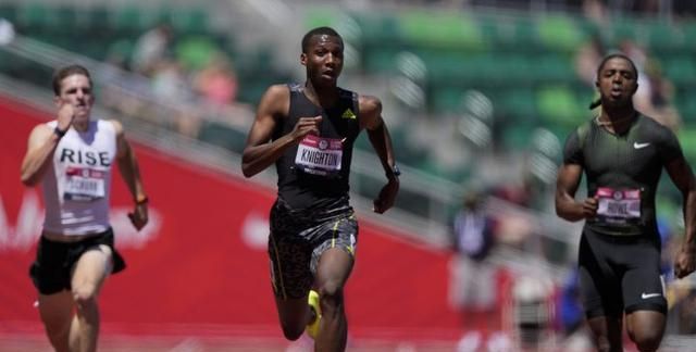 今日在尤金举行的美国奥林匹克田径选拔赛200米半决赛中,莱顿与莱尔斯