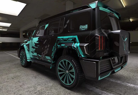 膜呗彩绘案例坦克300彩绘赛博朋克硬派越野加科技感