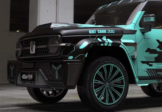 膜呗彩绘案例:坦克300彩绘"赛博朋克" 硬派越野加科技感-新浪汽车