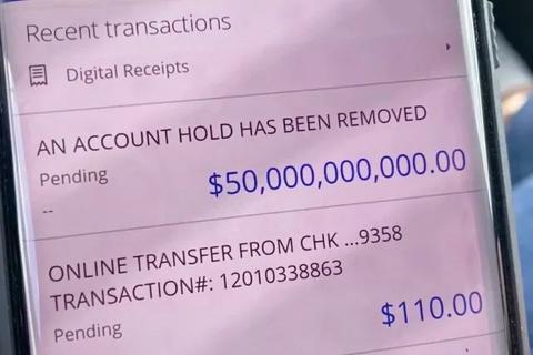 银行账户突然多出500亿美元美国普通夫妇当了4天亿万富翁