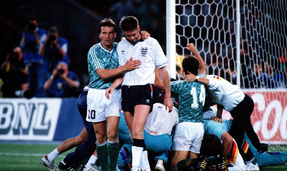 1990年世界杯半决赛:德国1-1英格兰(德国点球4-3获胜)距离英格兰唯一