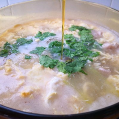 瓠子赤肉鸡蛋羹