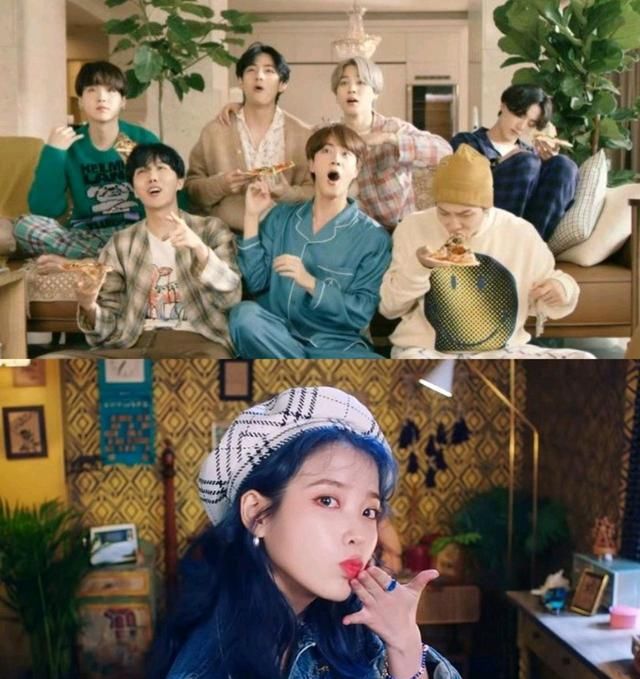 iu的《blueming》《cion》《抓住我的手》,这些男团和女solo的在汗