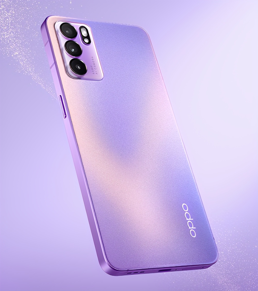 不仅如此,oppo reno6星黛紫配色版还采用了晶钻工艺,同时在双膜双镀