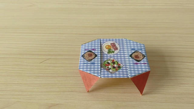 「手工折纸」简单又可爱的四角餐桌!
