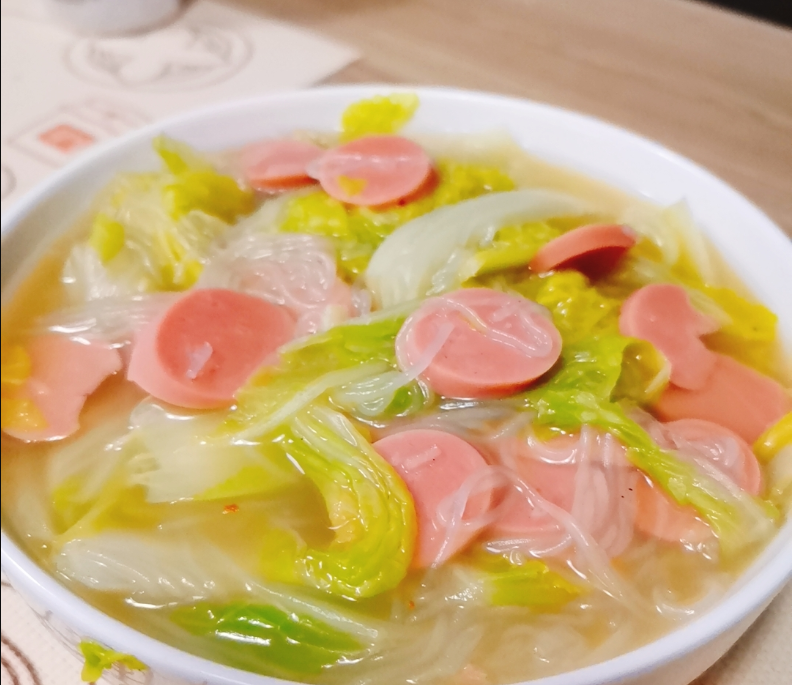 娃娃菜粉丝汤清爽开胃食材便宜只需5块钱减肥人群也能喝