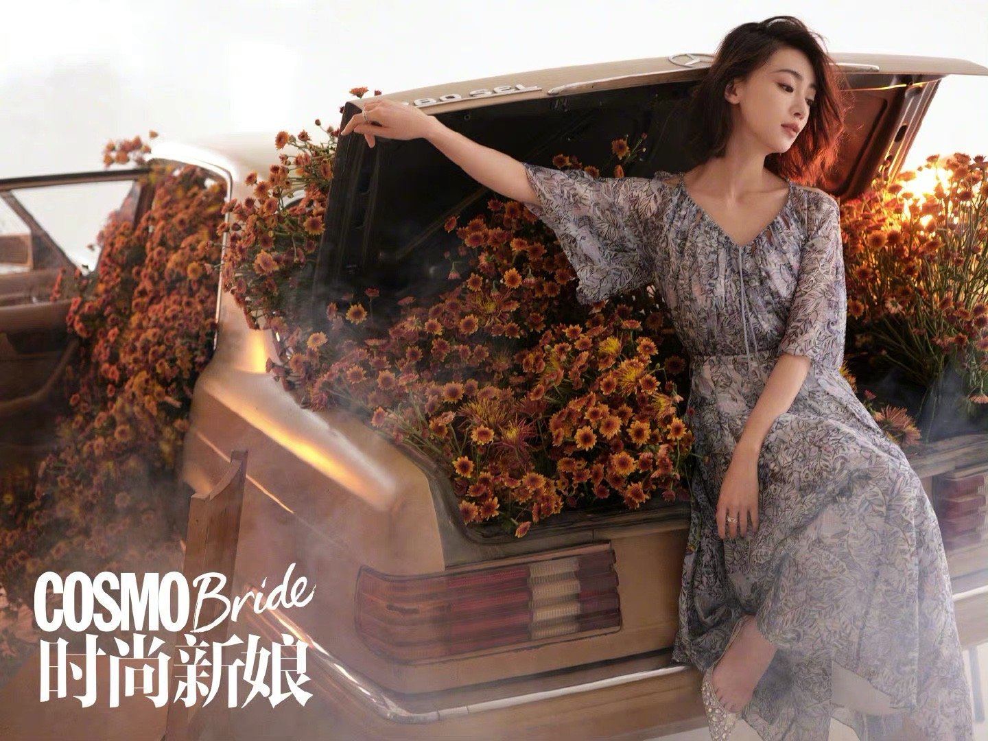 吴谨言时尚新娘封面大片