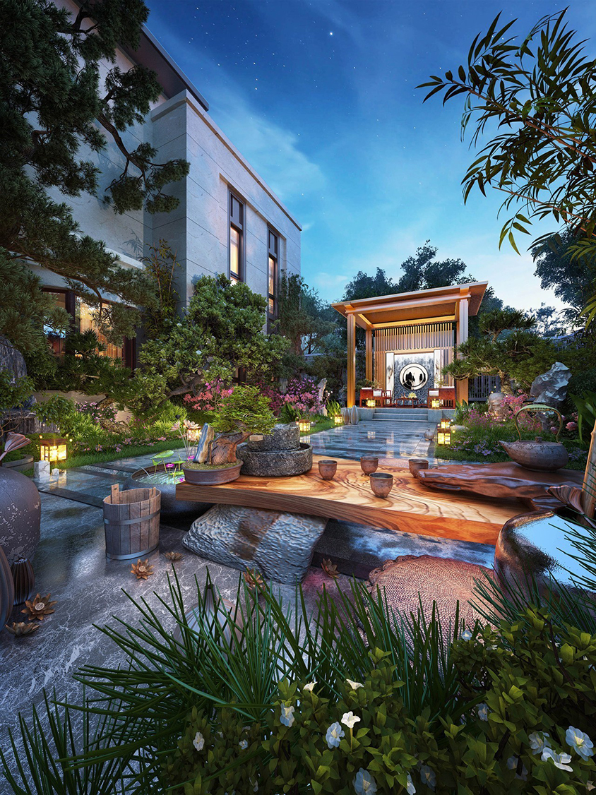 艾维科技别墅庭院灯光设计绚烂一小院温暖一双人