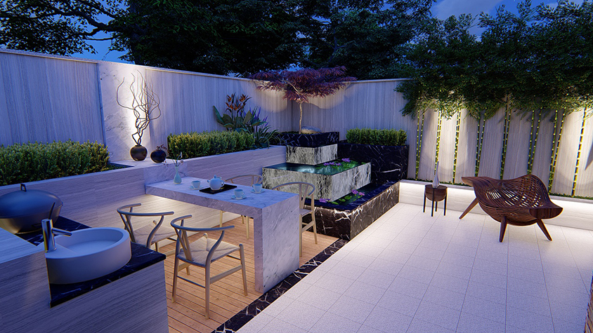 艾维科技别墅庭院灯光设计绚烂一小院温暖一双人